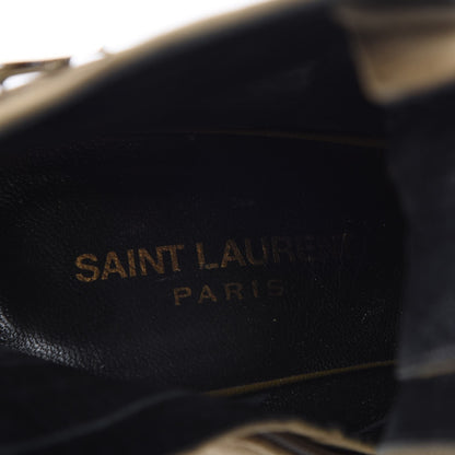 Saint Laurent Suede Peep Toe Ankle Boots 40 Green 8 of 11