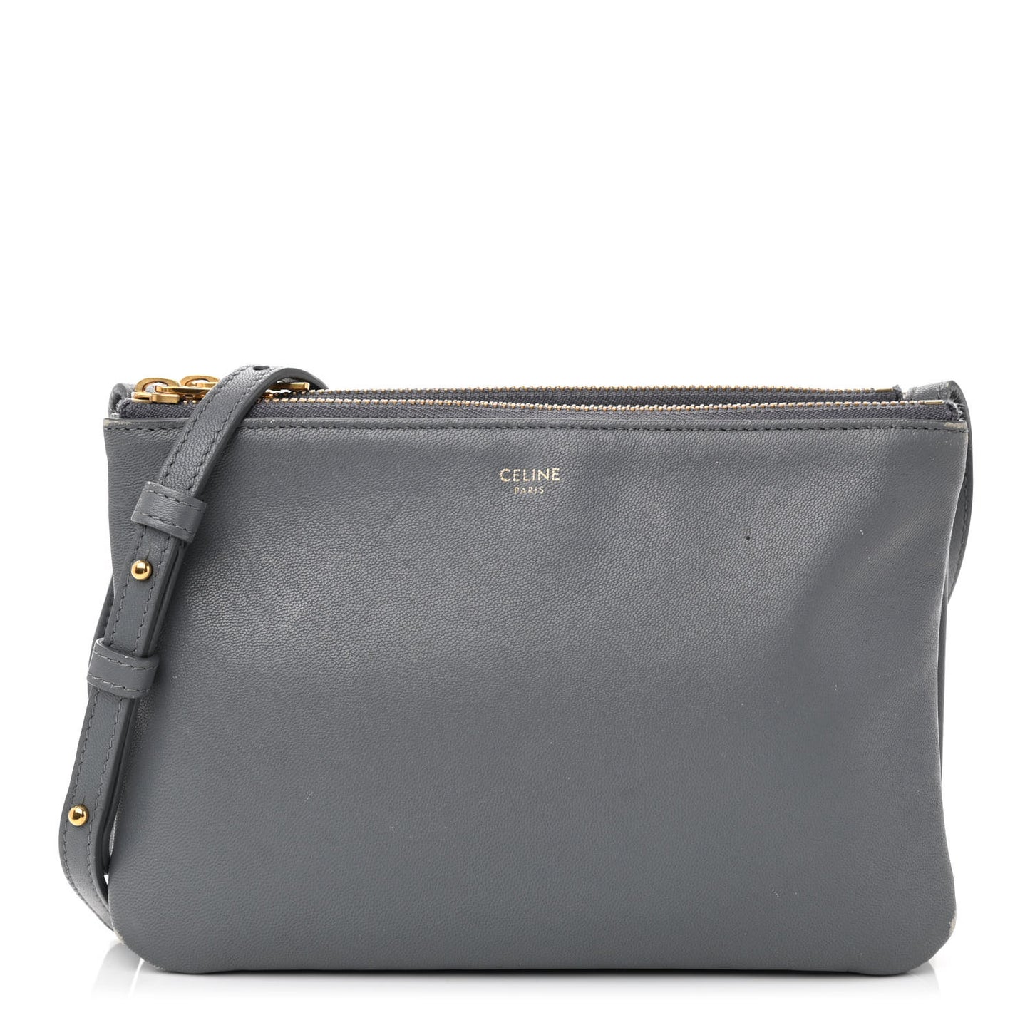 Lambskin Small Trio Crossbody Bag Medium Grey