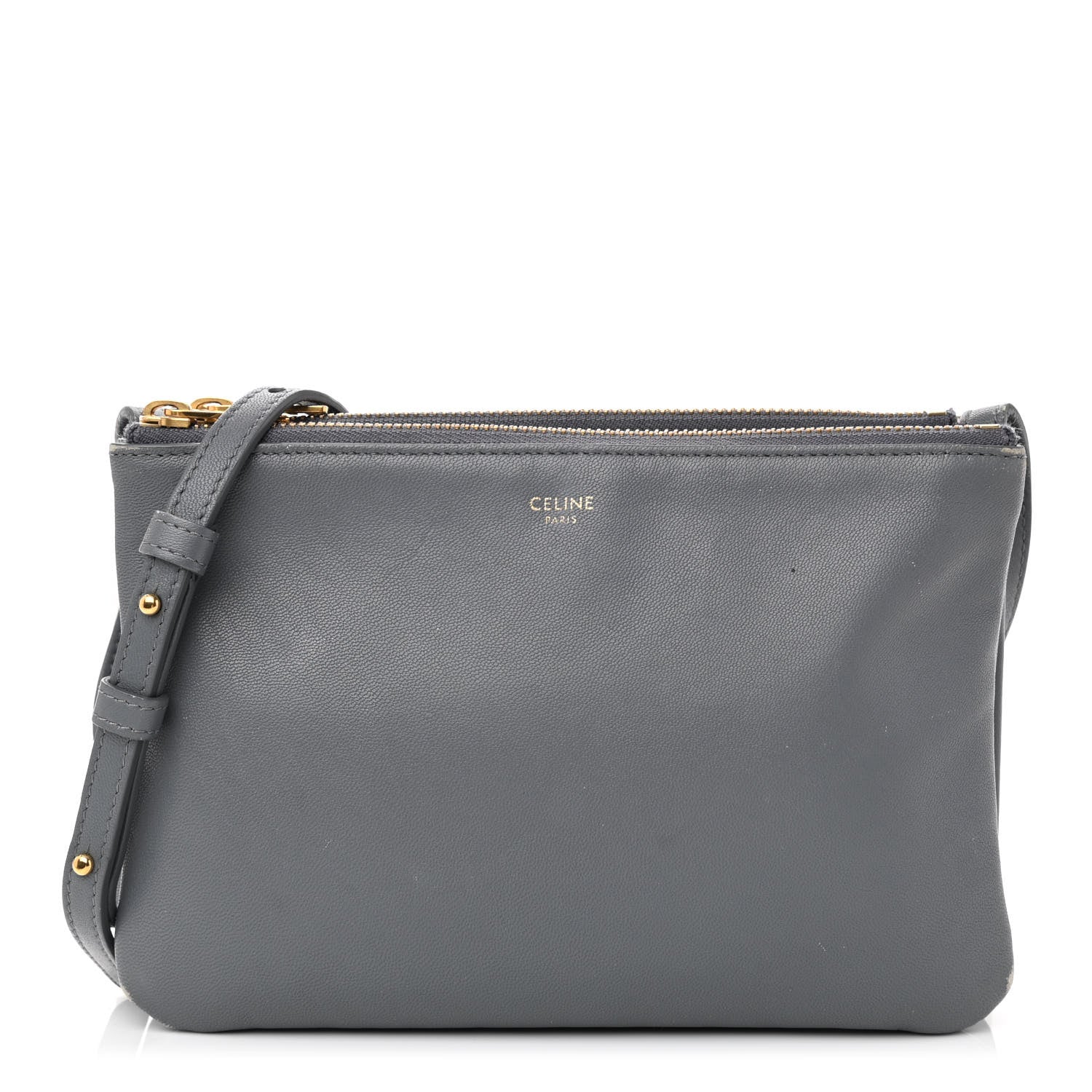 Celine Lambskin Small Trio Crossbody Bag Medium Grey 1 of 13