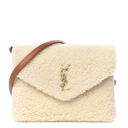 Saint Laurent Shearling Toy Loulou Shoulder Bag Natural 1 of 13