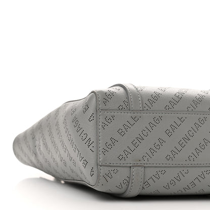 Balenciaga Smooth Calfskin Logo Perforated XXS Everyday Tote Gris Cendre 8 of 10