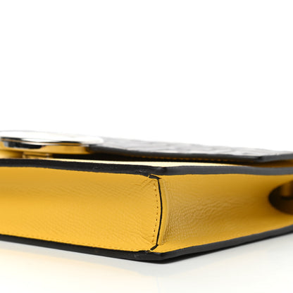 Fendi Vitello Cruise F is Fendi Bi-Color FF 1974 Embossed Medium Envelope Wallet On Chain Maya Black Sunflower 10 of 10