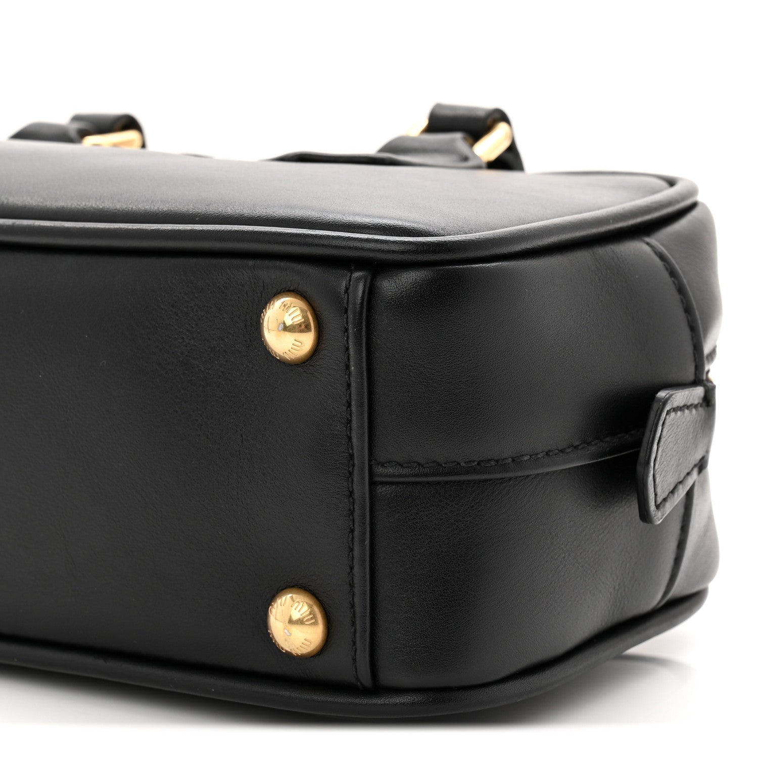Miu Miu Calfskin Mini Arcadie Top Handle Bag Black 9 of 9