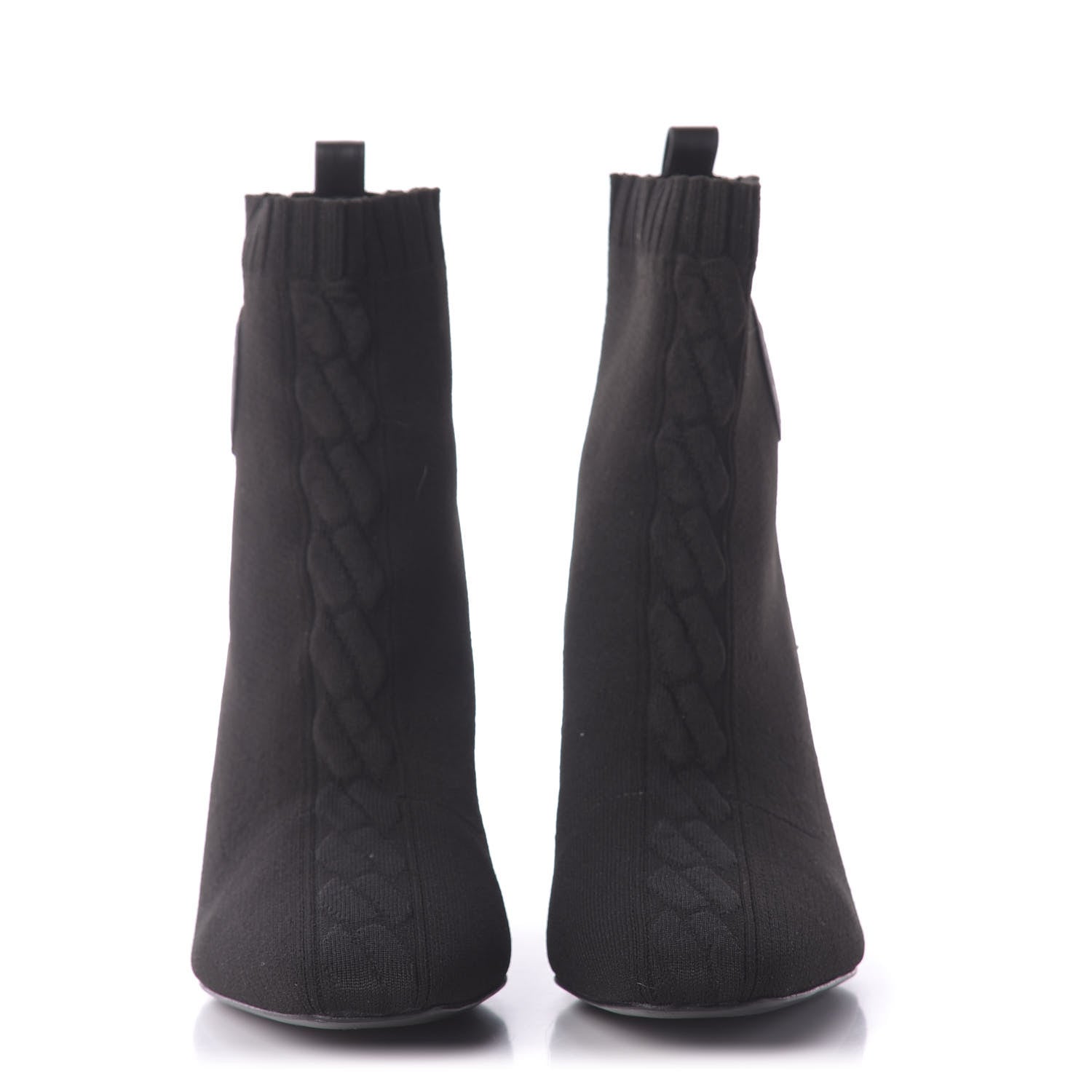 Hermes Knit Calfskin Volver Ankle Boots 37 Black 2 of 10