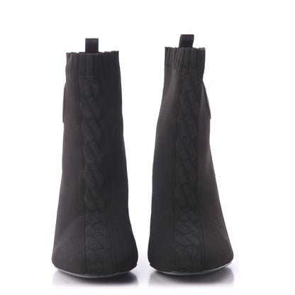 Hermes Knit Calfskin Volver Ankle Boots 37 Black 2 of 10
