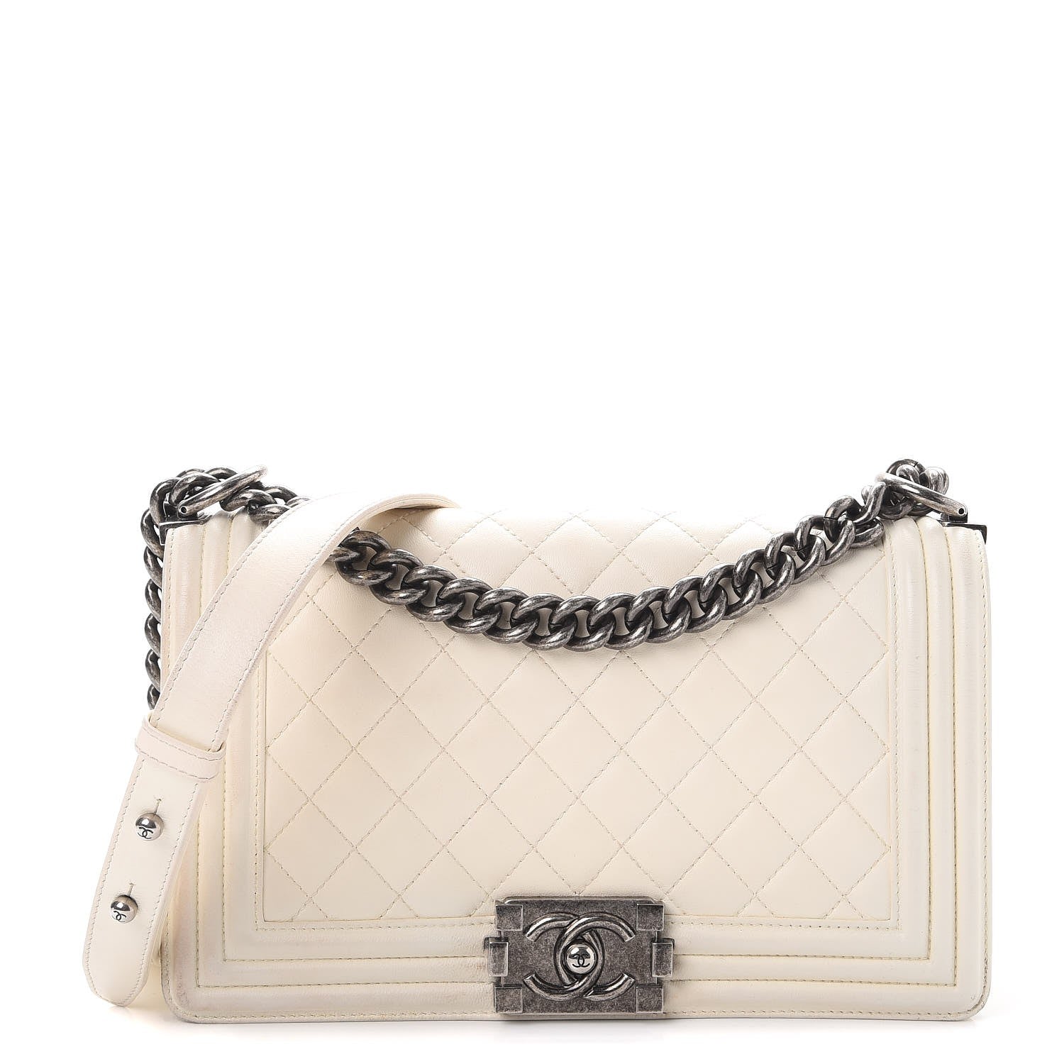 Chanel Lambskin Quilted Medium Boy Flap White 1 of 11