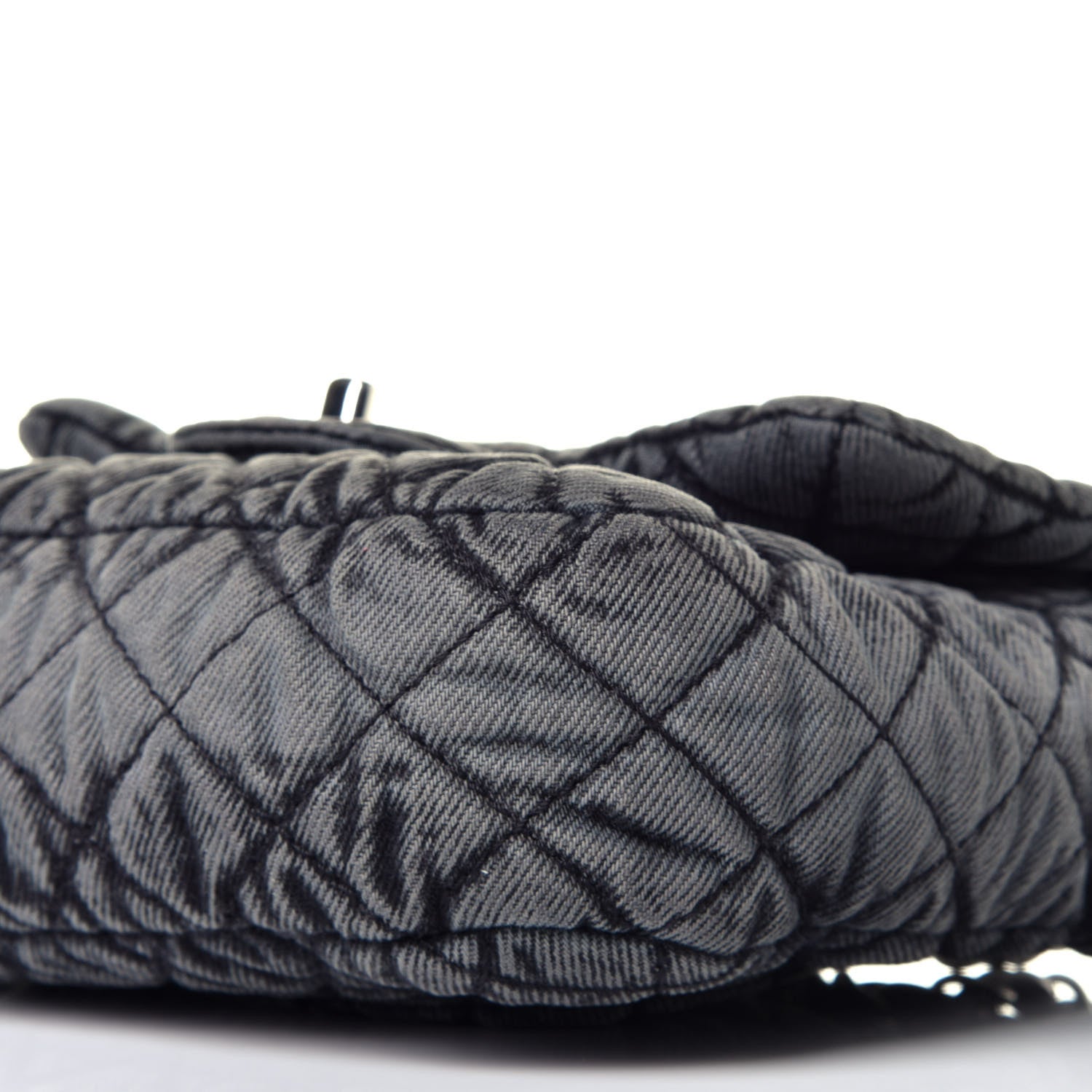 Chanel Washed Denim Quilted Small Denimpression Flap Grey Black 9 of 10