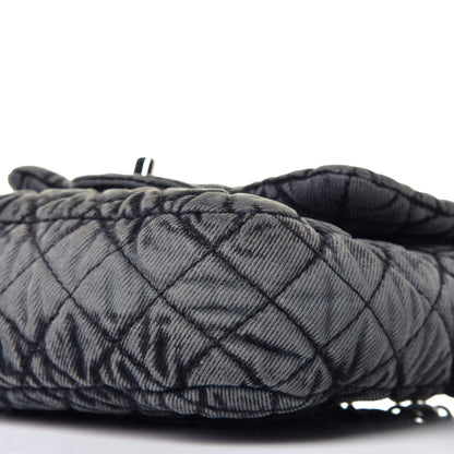 Chanel Washed Denim Quilted Small Denimpression Flap Grey Black 9 of 10