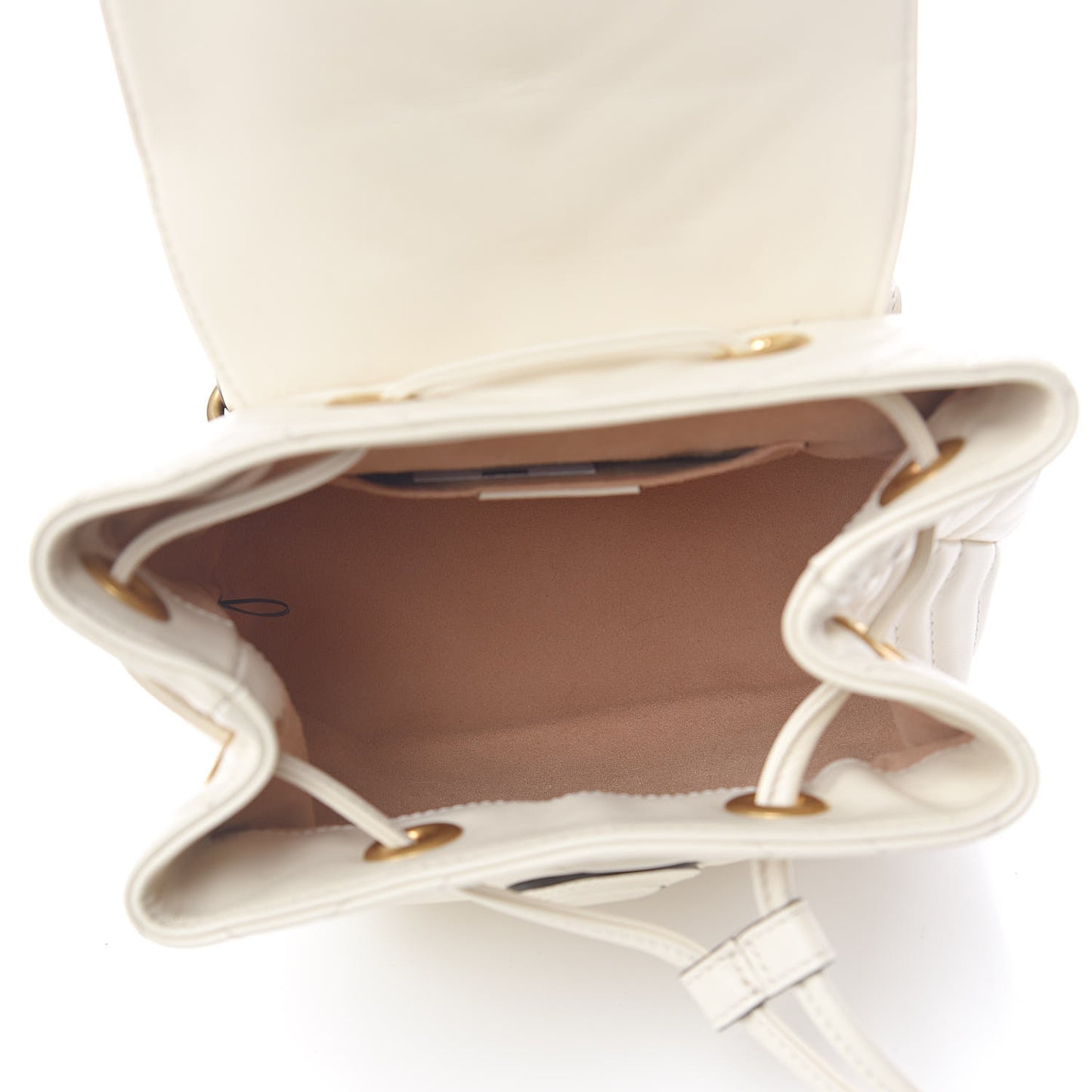 Calfskin Matelasse GG Marmont Flap Backpack White