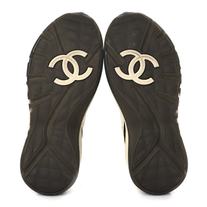 Chanel Mesh Suede Calfskin Quilted Sneakers 37 White Ivory 5 of 8