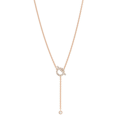 Hermes 18K Rose Gold Diamond Finesse Lariat Necklace 1 of 5