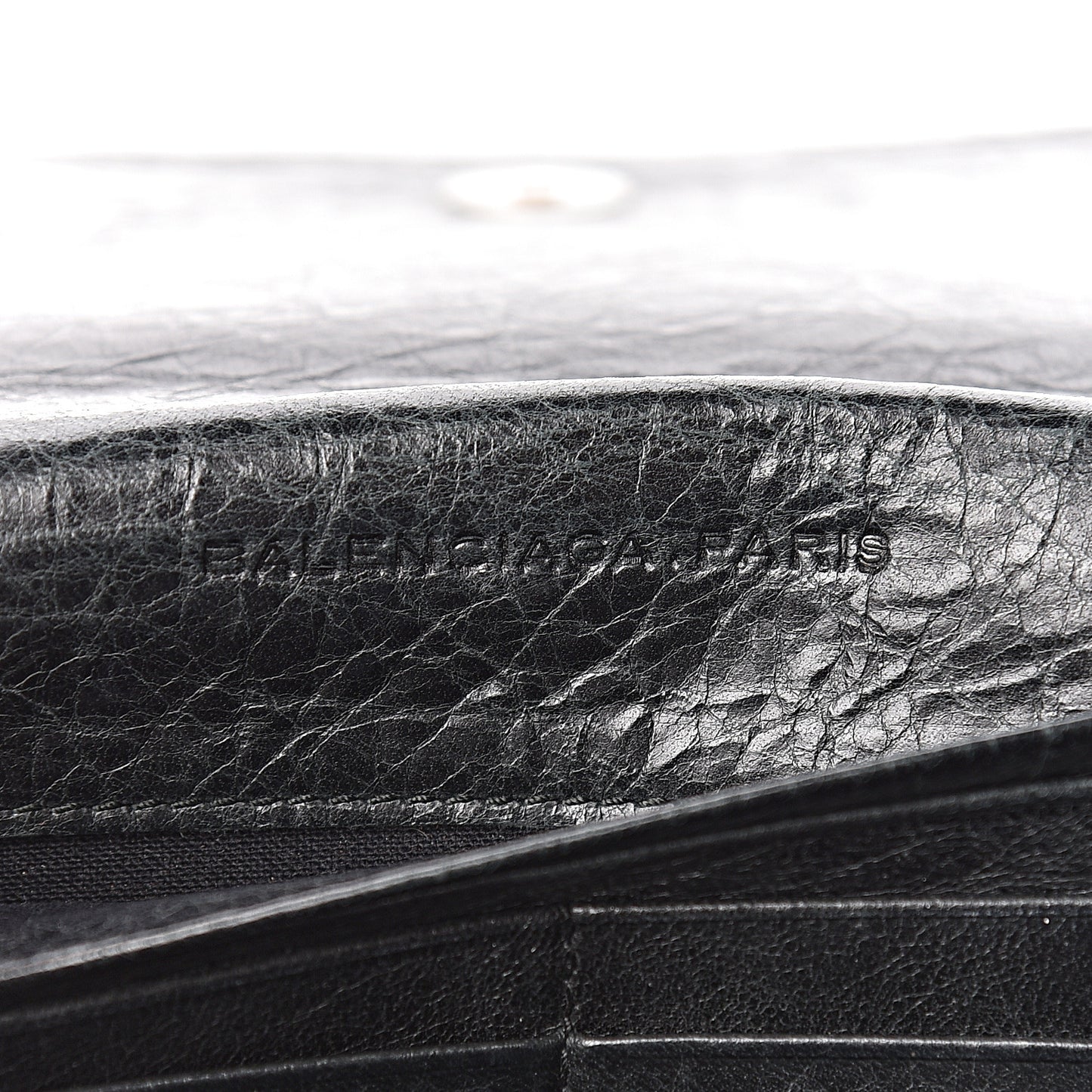 Agneau Classic Gold Hardware Money Wallet Black