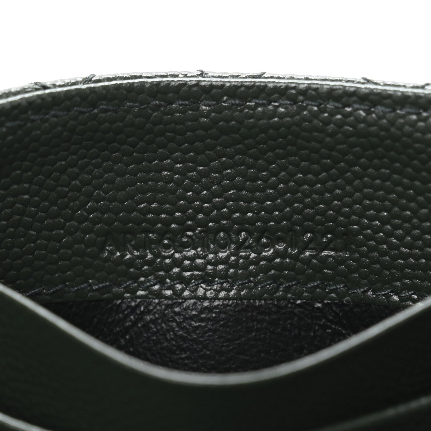 Grain De Poudre Textured Mixed Matelasse Triquilt Small Monogram Envelope Wallet Dark Green