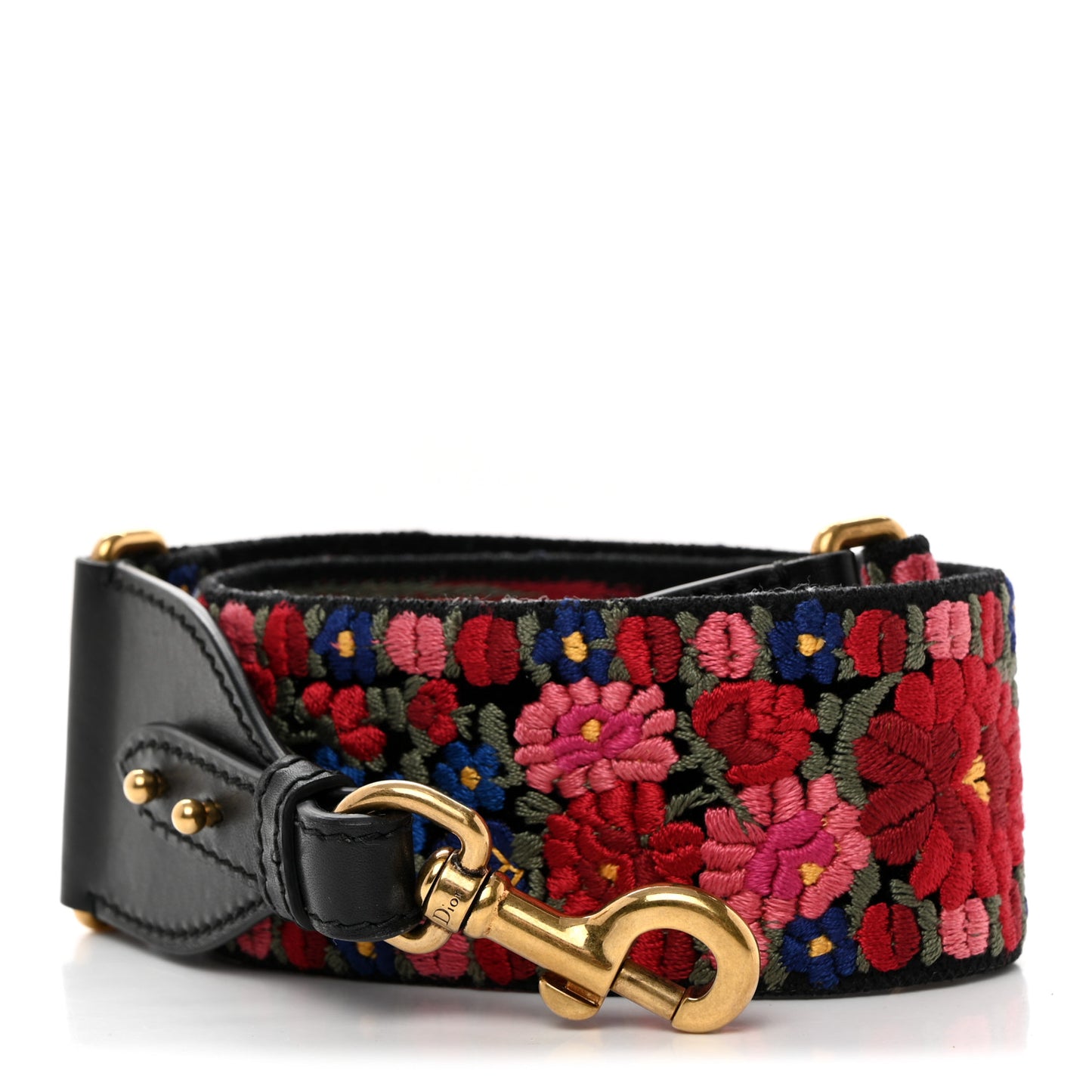 Lambskin Canvas Embroidered Floral Shoulder Strap Multicolor