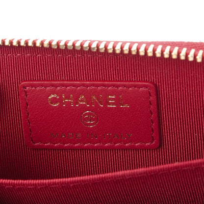 Chanel Lambskin Quilted Zip Around Coin Purse Wallet Fuchsia 6 of 7