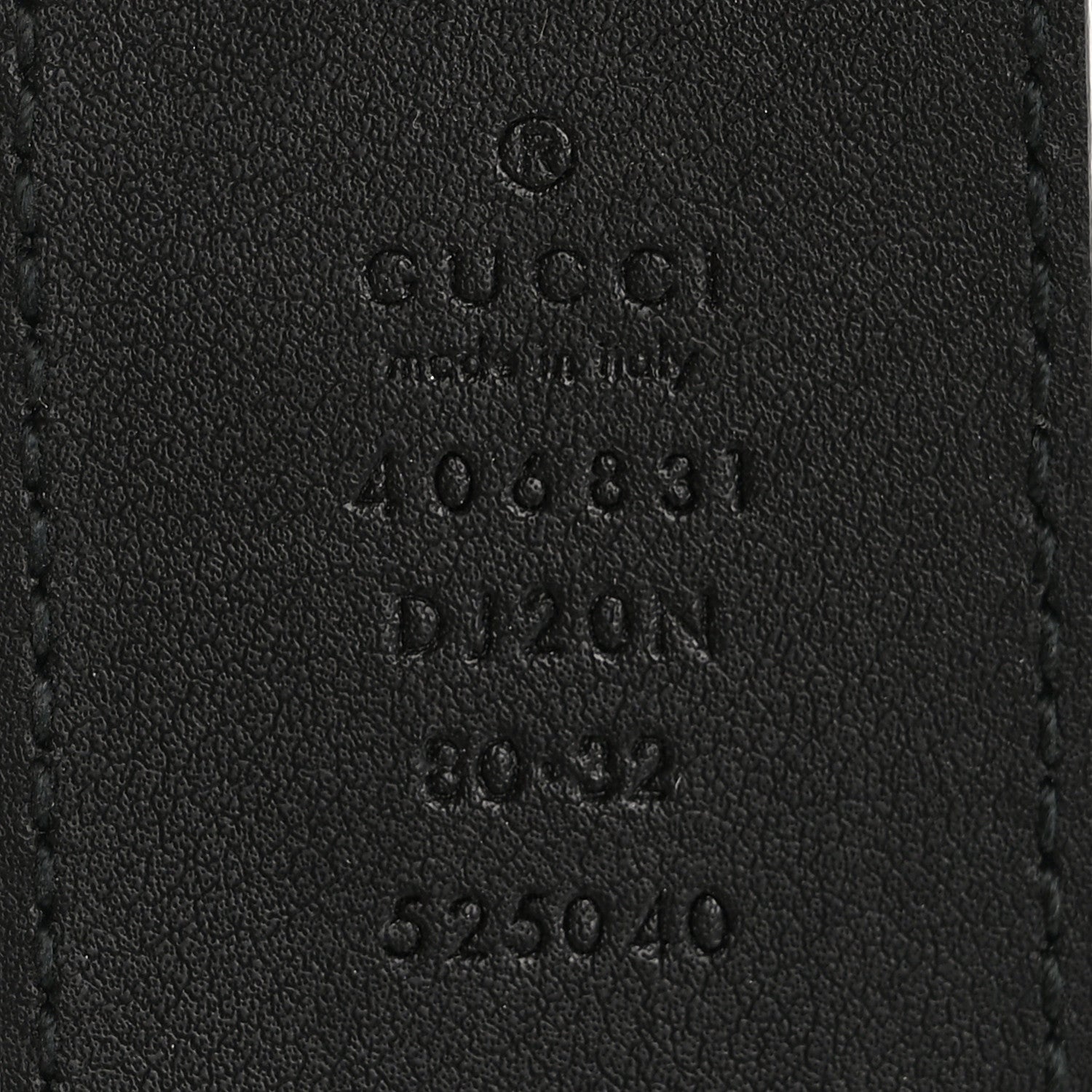 Gucci Textured Dollar Calfskin Nickel Double G 40mm Belt 80 32 Black 5 of 7