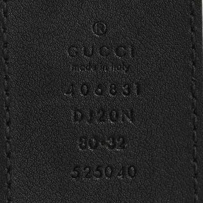 Gucci Textured Dollar Calfskin Nickel Double G 40mm Belt 80 32 Black 5 of 7