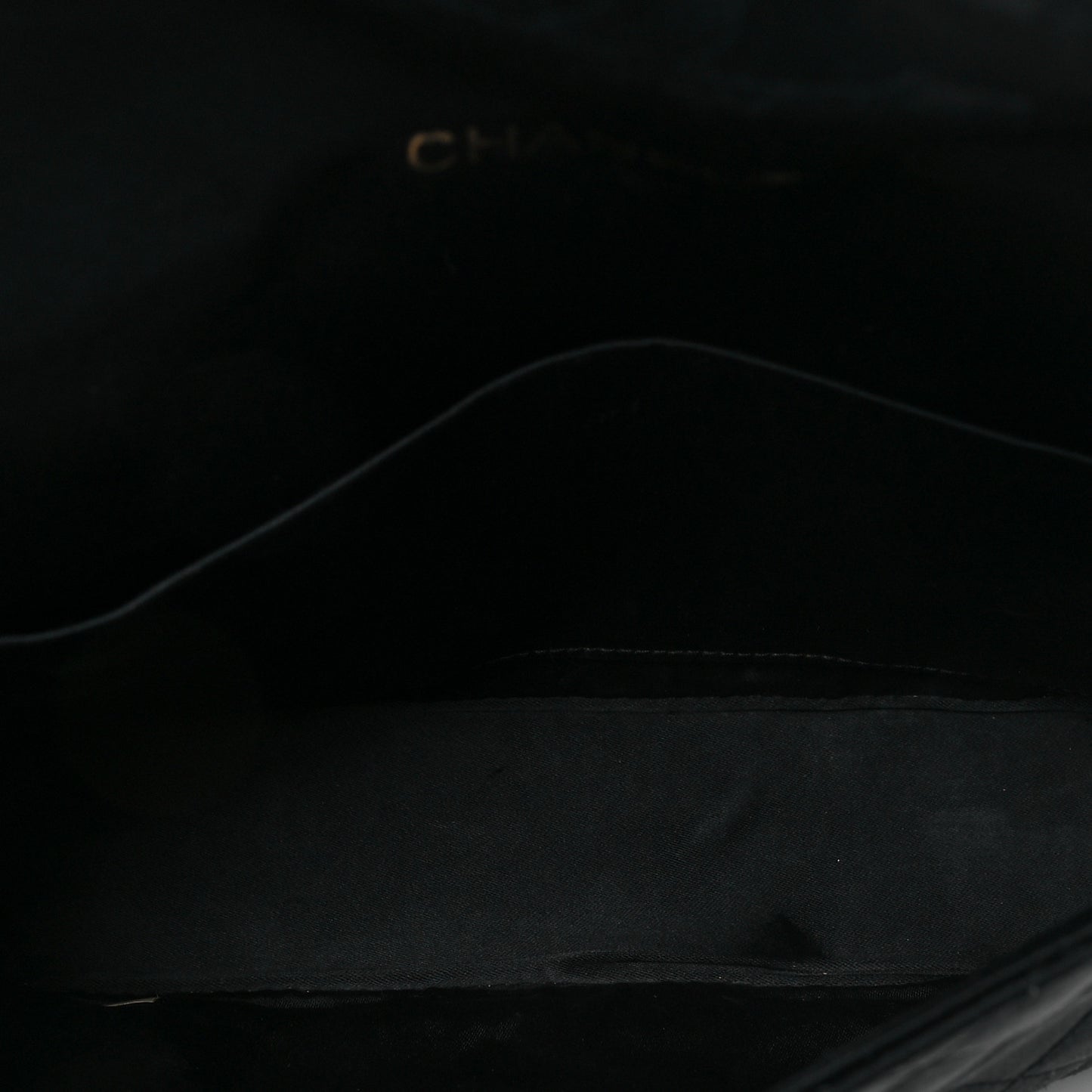 Satin Quilted Crystal Flap Black