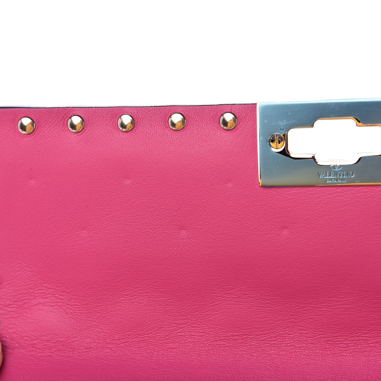 Nappa Medium Rockstud Spike Shoulder Bag Pink Orchid