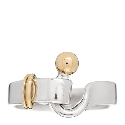 Tiffany Sterling Silver 18K Yellow Gold Hook Ring 50 5.25 1 of 5