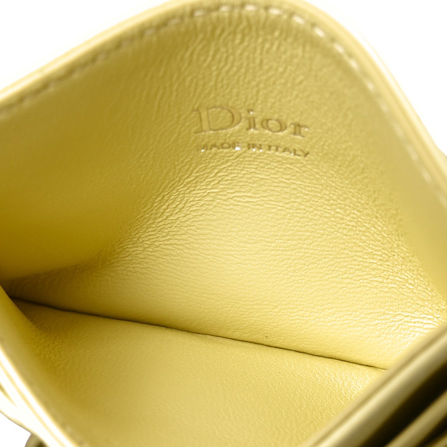 Christian Dior Lambskin Cannage Lady Dior Fressia Card Holder Mimosa 5 of 8