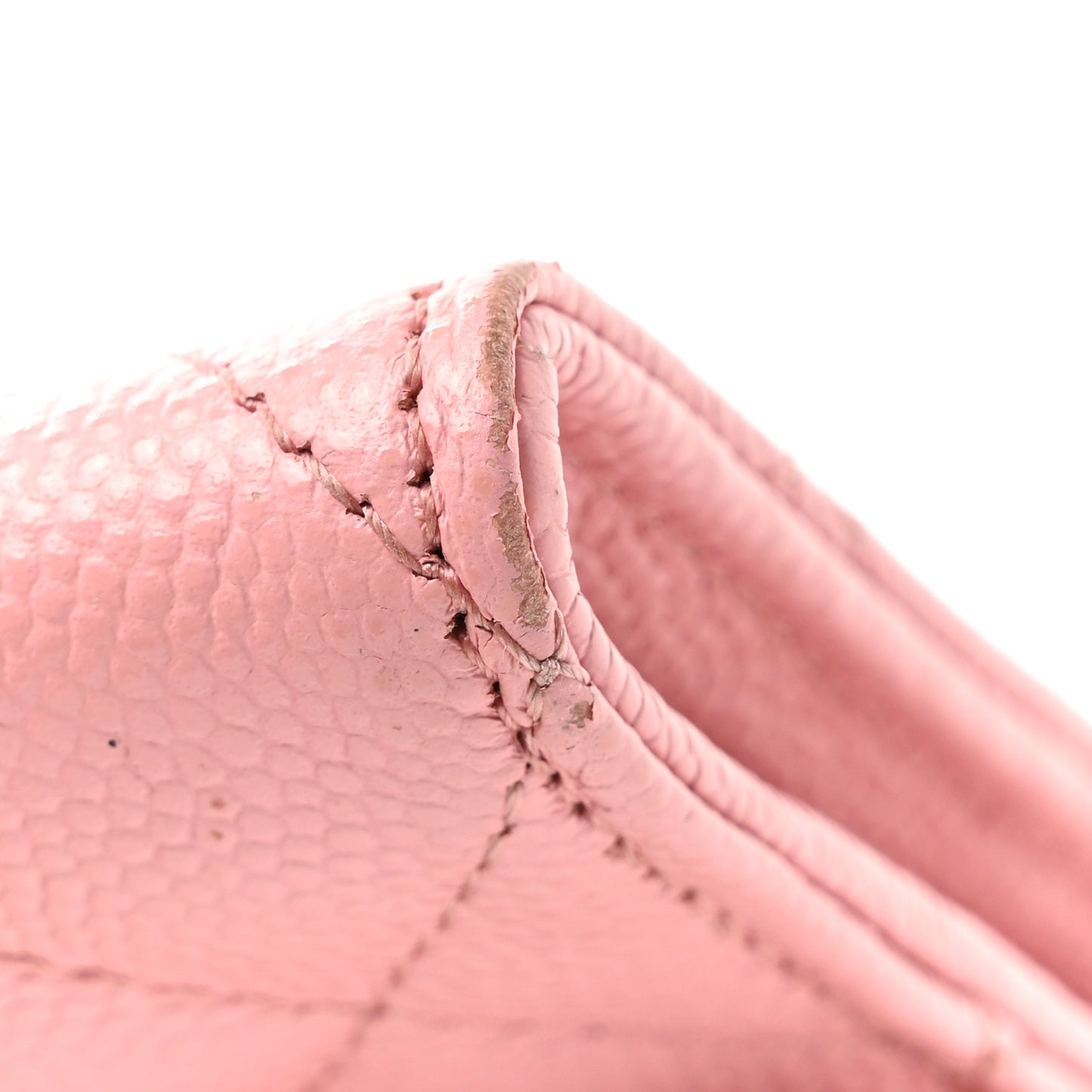 Caviar Quilted Flap Card Holder Wallet Light Pink