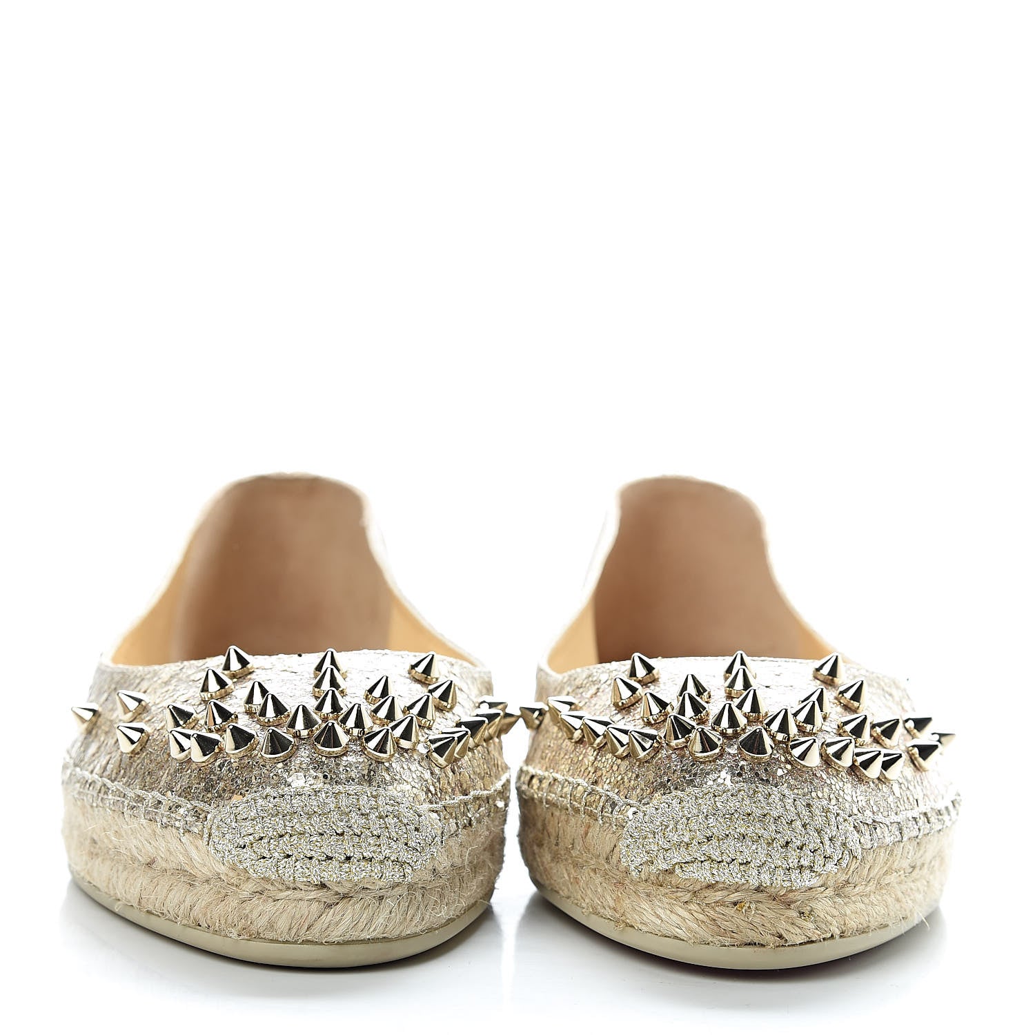 Christian Louboutin Glitter Aliochette Espadrilles 39 Platine Light Gold 2 of 9