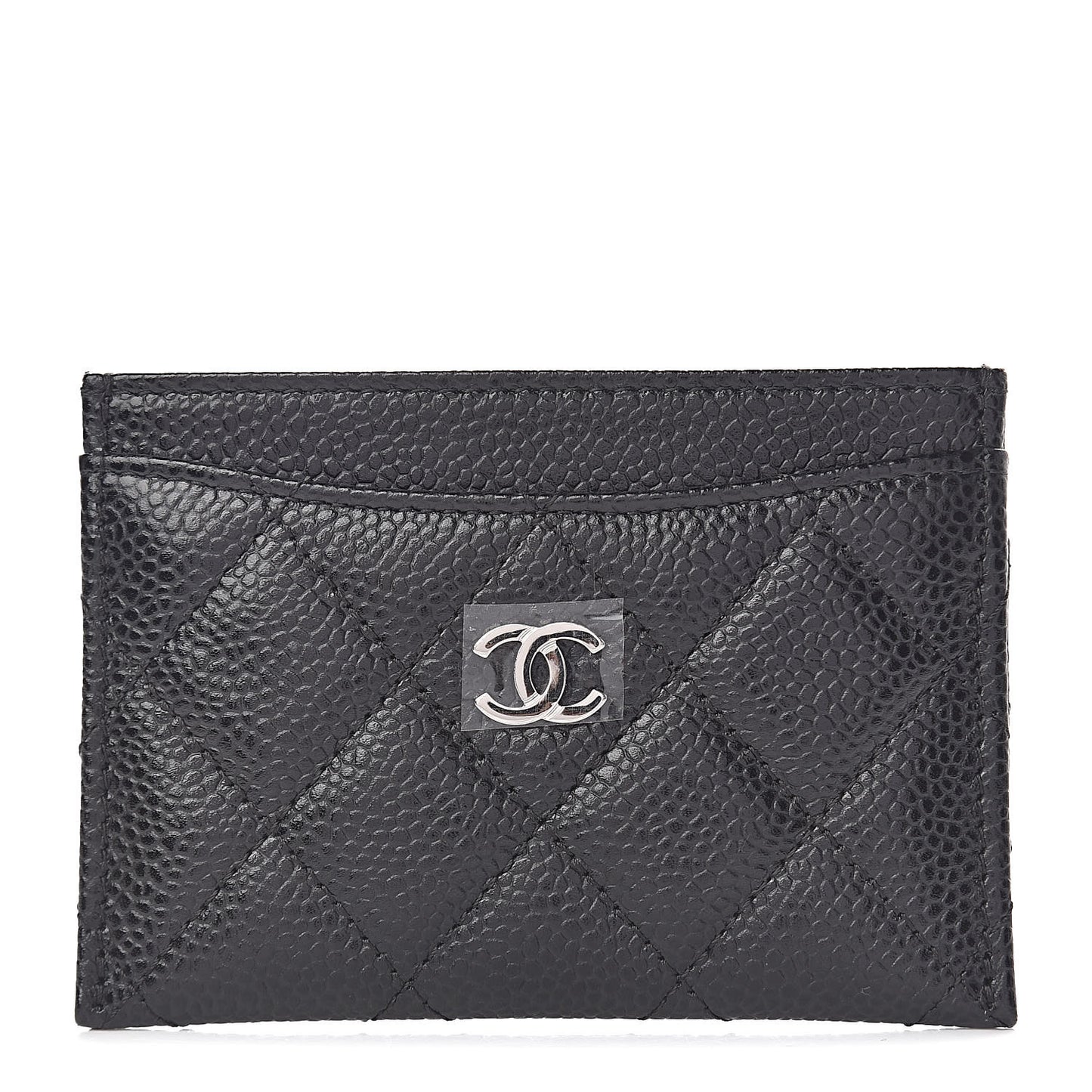 Caviar Quilted Card Holder Black