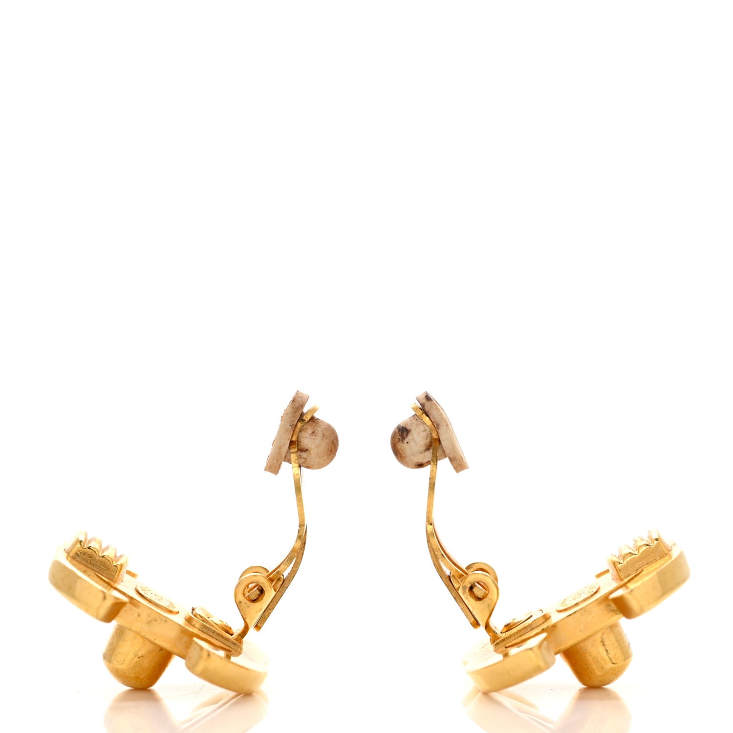 Chanel Metal CC Turnlock Clip On Earrings Gold 3 of 4