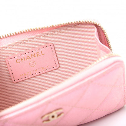 Chanel Iridescent Caviar Quilted Zipped Key Holder Case Rose Pink 6 of 8