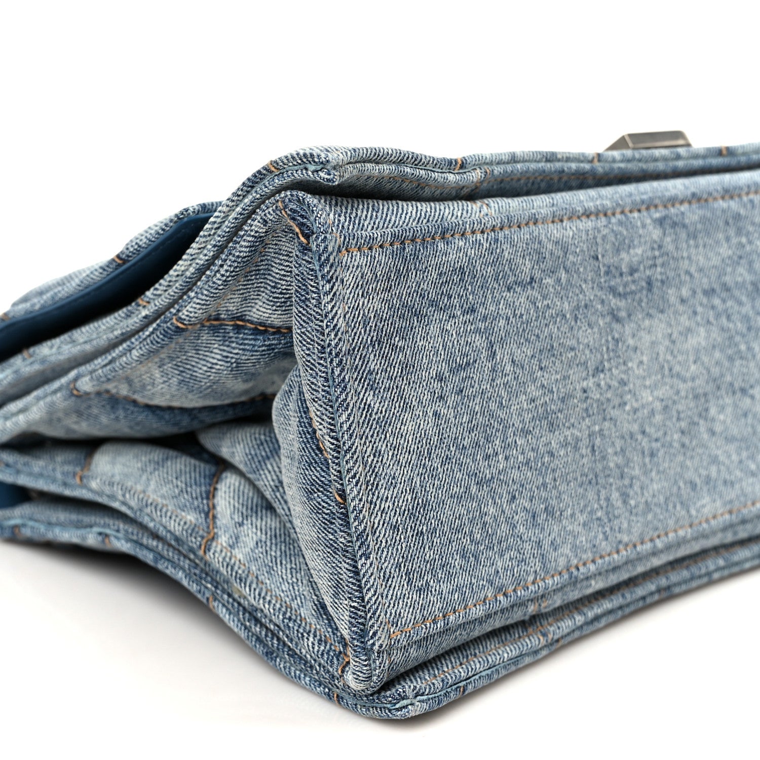 Balenciaga Washed Denim Quilted Medium Crush Chain Bag Denim Blue 9 of 10