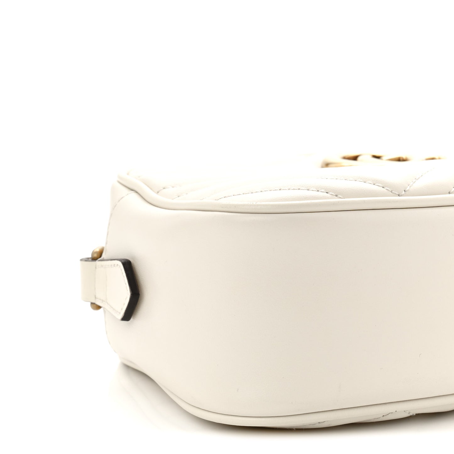 Calfskin Matelasse Small GG Marmont Chain Shoulder Bag White