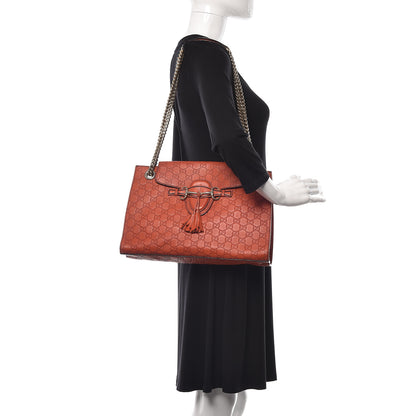 Gucci Guccissima Large Emily Chain Shoulder Bag Sun Orange 2 of 10