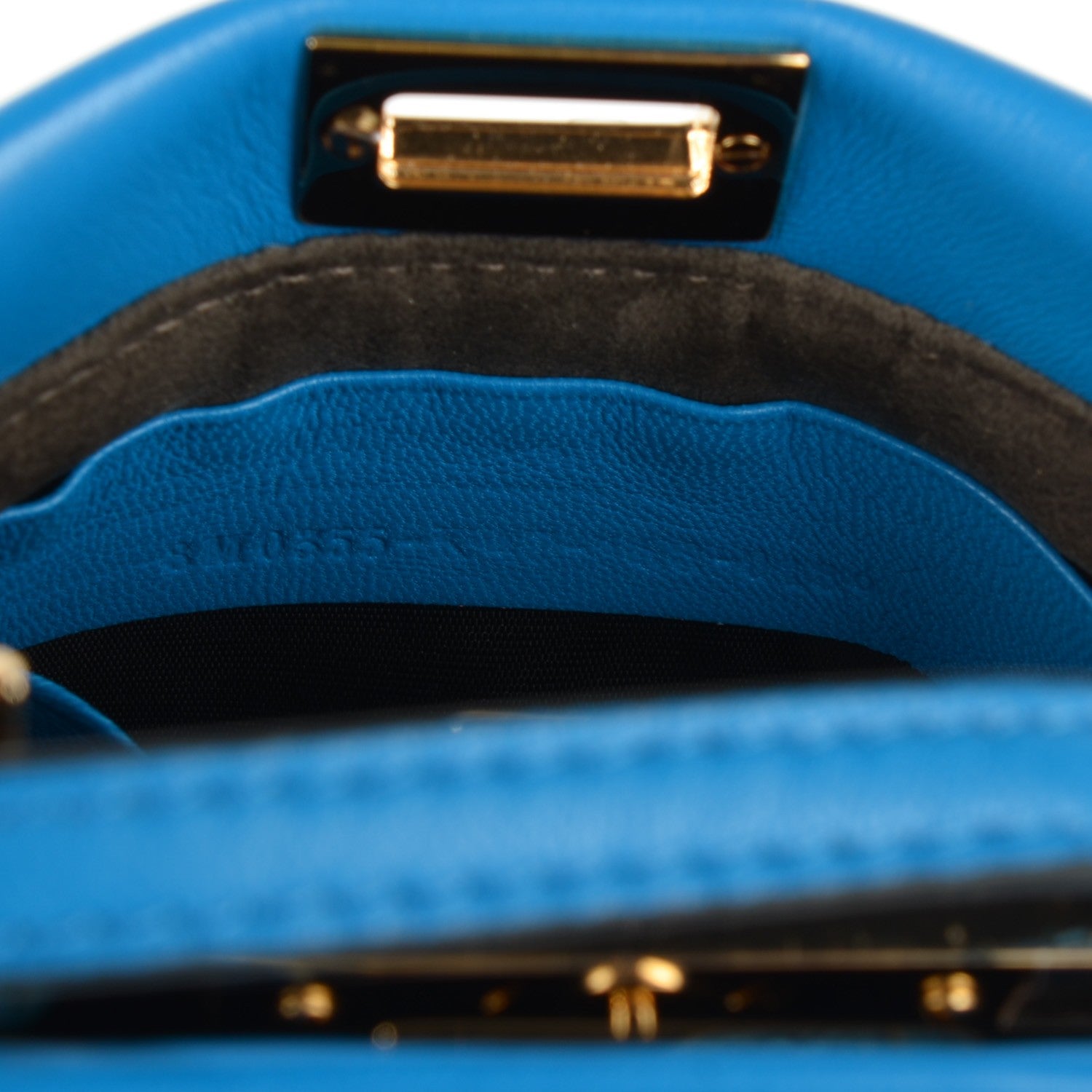 Fendi Nappa Micro Peekaboo Iconic Satchel Blu Royal 7 of 8