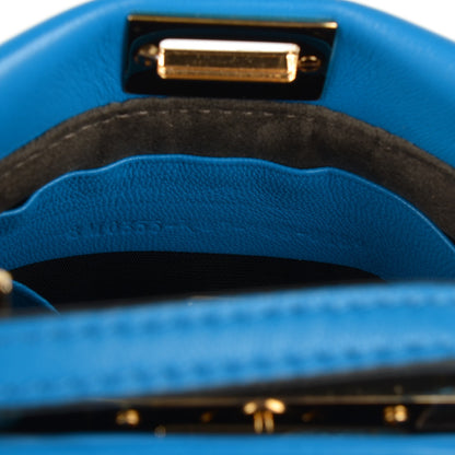 Fendi Nappa Micro Peekaboo Iconic Satchel Blu Royal 7 of 8