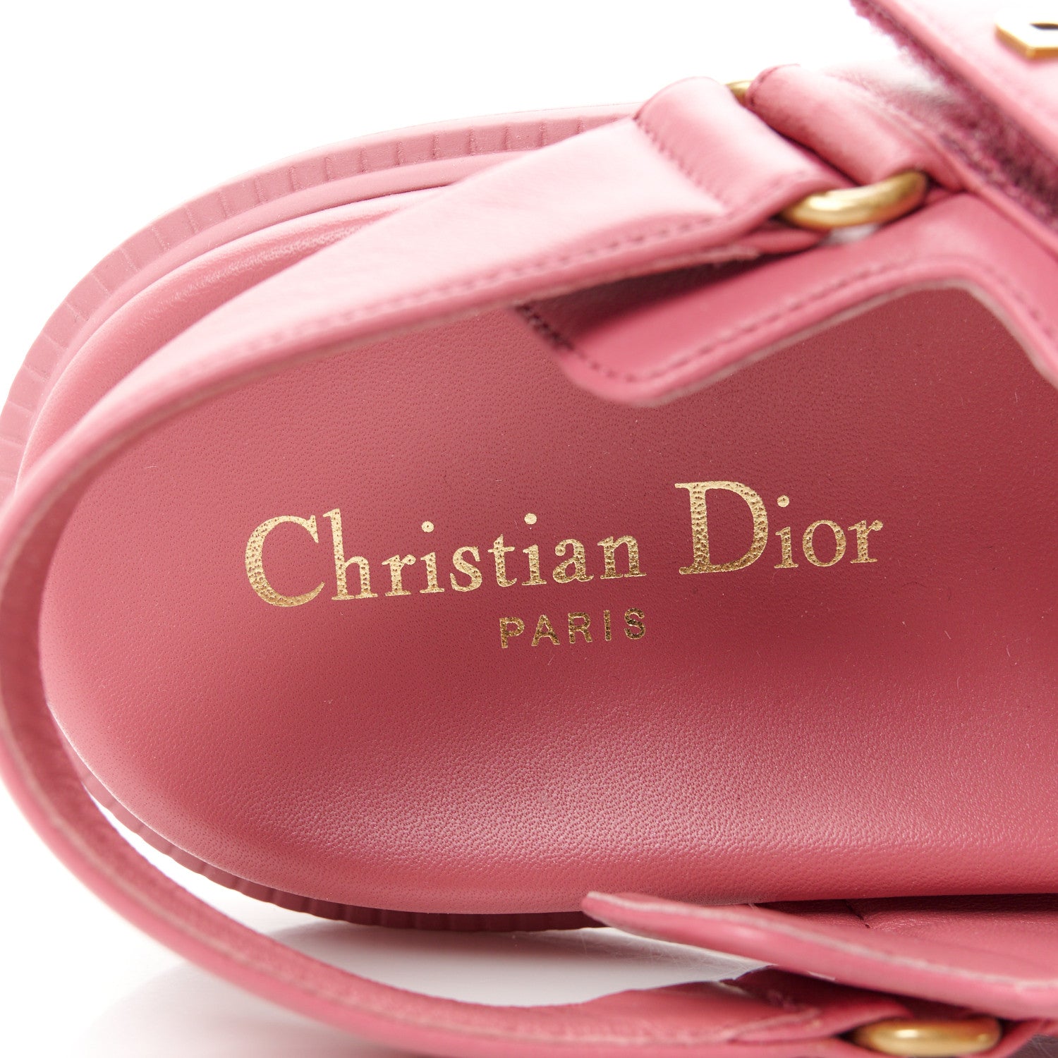 Christian Dior Lambskin Dioract Sandals 38 Pink 7 of 9