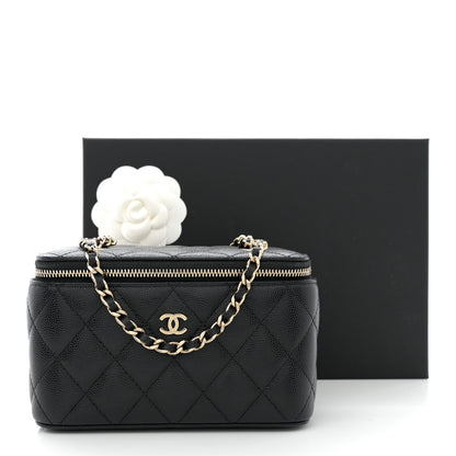Chanel Caviar Quilted Small Vanity Case With Chain Black 14 of 14