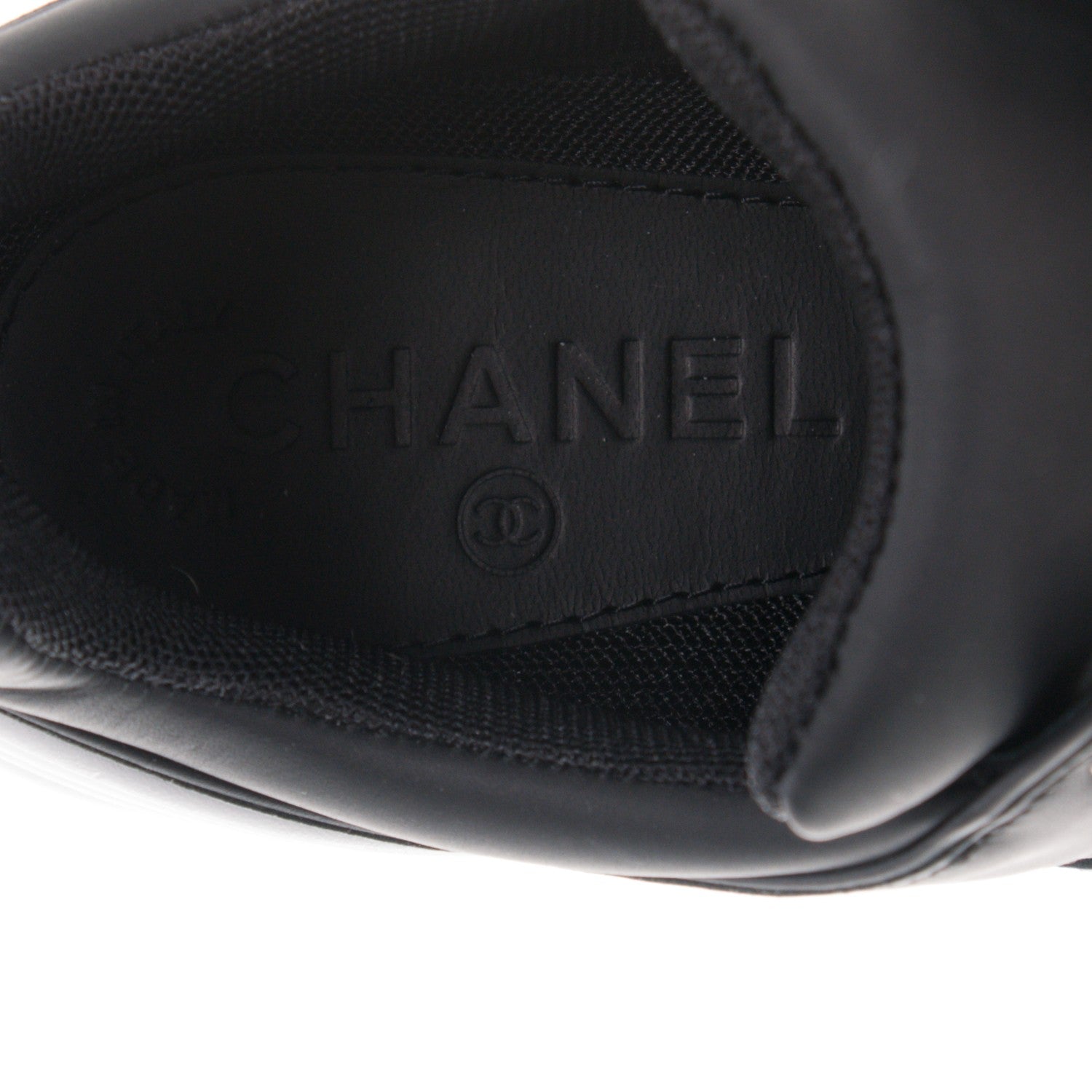 Chanel Calfskin CC Sneakers 38.5 Black White 8 of 8