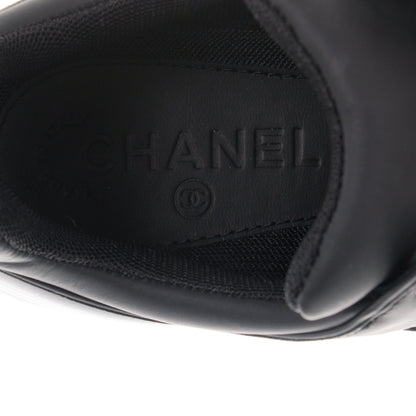 Chanel Calfskin CC Sneakers 38.5 Black White 8 of 8