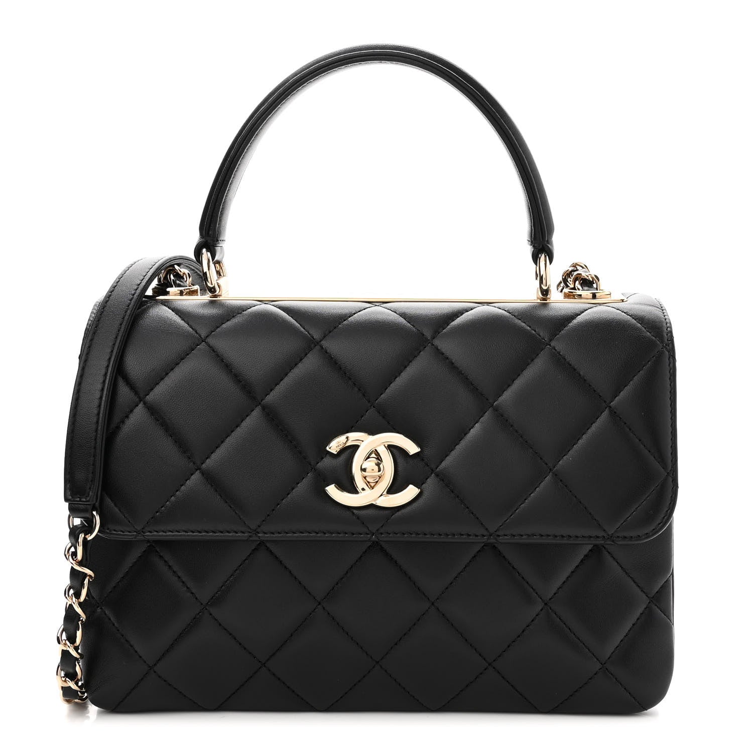 Chanel Lambskin Quilted Small Trendy CC Dual Handle Flap Bag Black 1 of 10