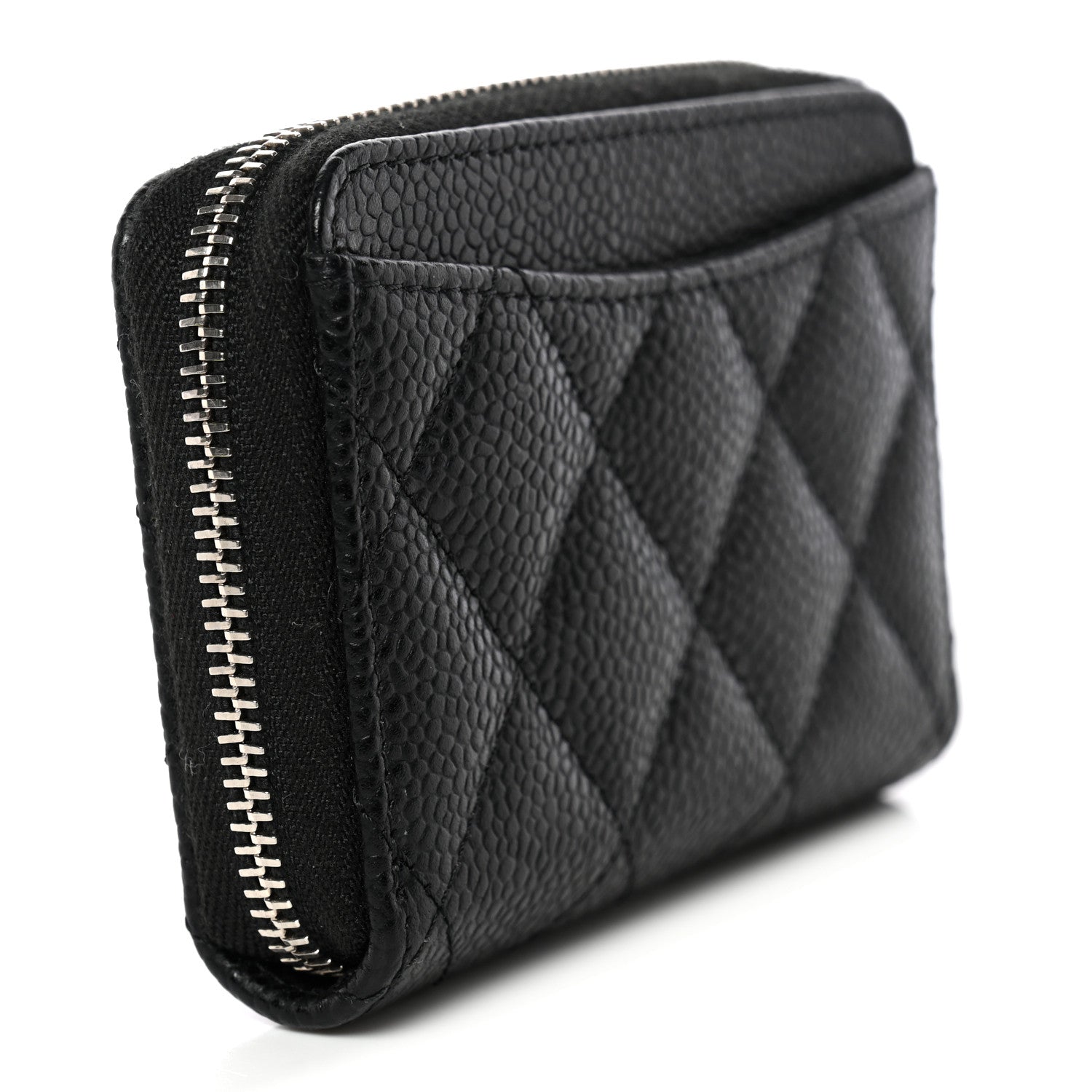 Chanel Caviar Quilted Zip Coin Purse Black 3 of 8