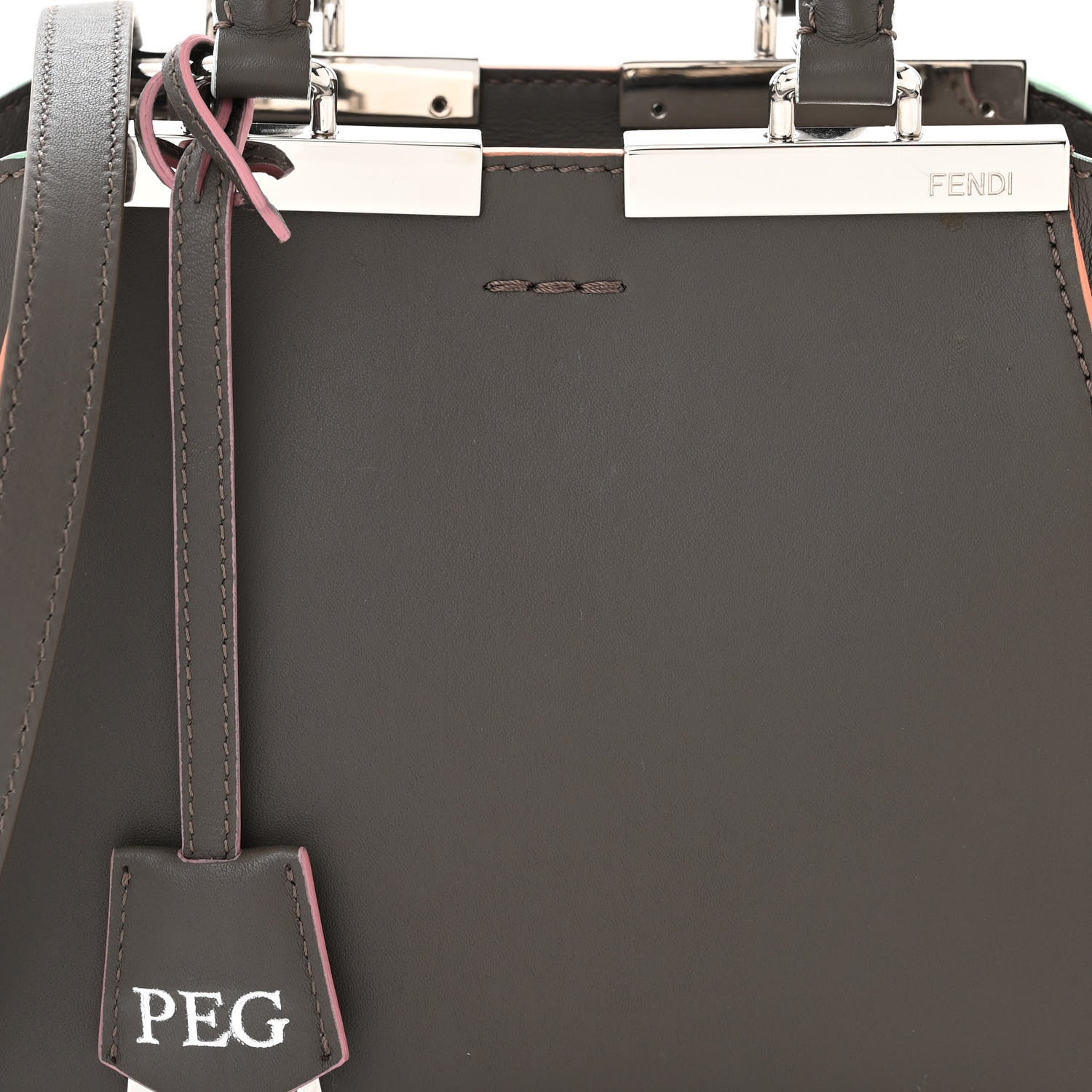 Fendi Vitello Dolce Mini 3jours Tote Carbone 8 of 11