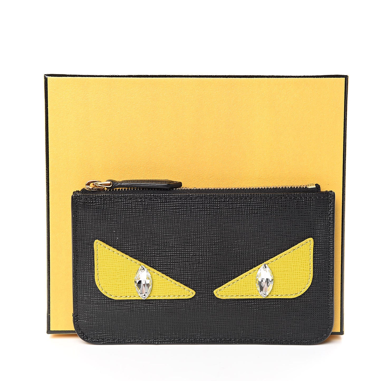Vitello Elite Crystal Monster Eyes Coin Pouch Key Case Black Cedro