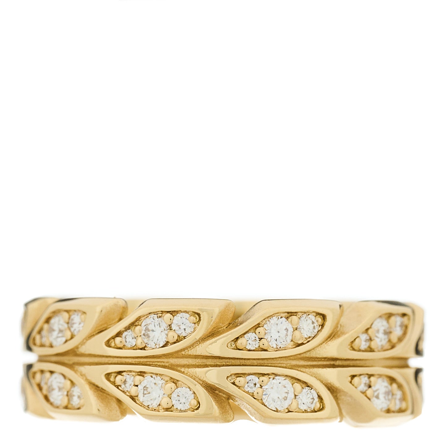 18K Yellow Gold Diamond Victoria Vine Band Ring 51 5.75