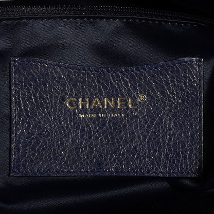 Louis Vuitton CHANEL Glazed Calfskin XL On The Road Tote Dark Blue 6 of 7