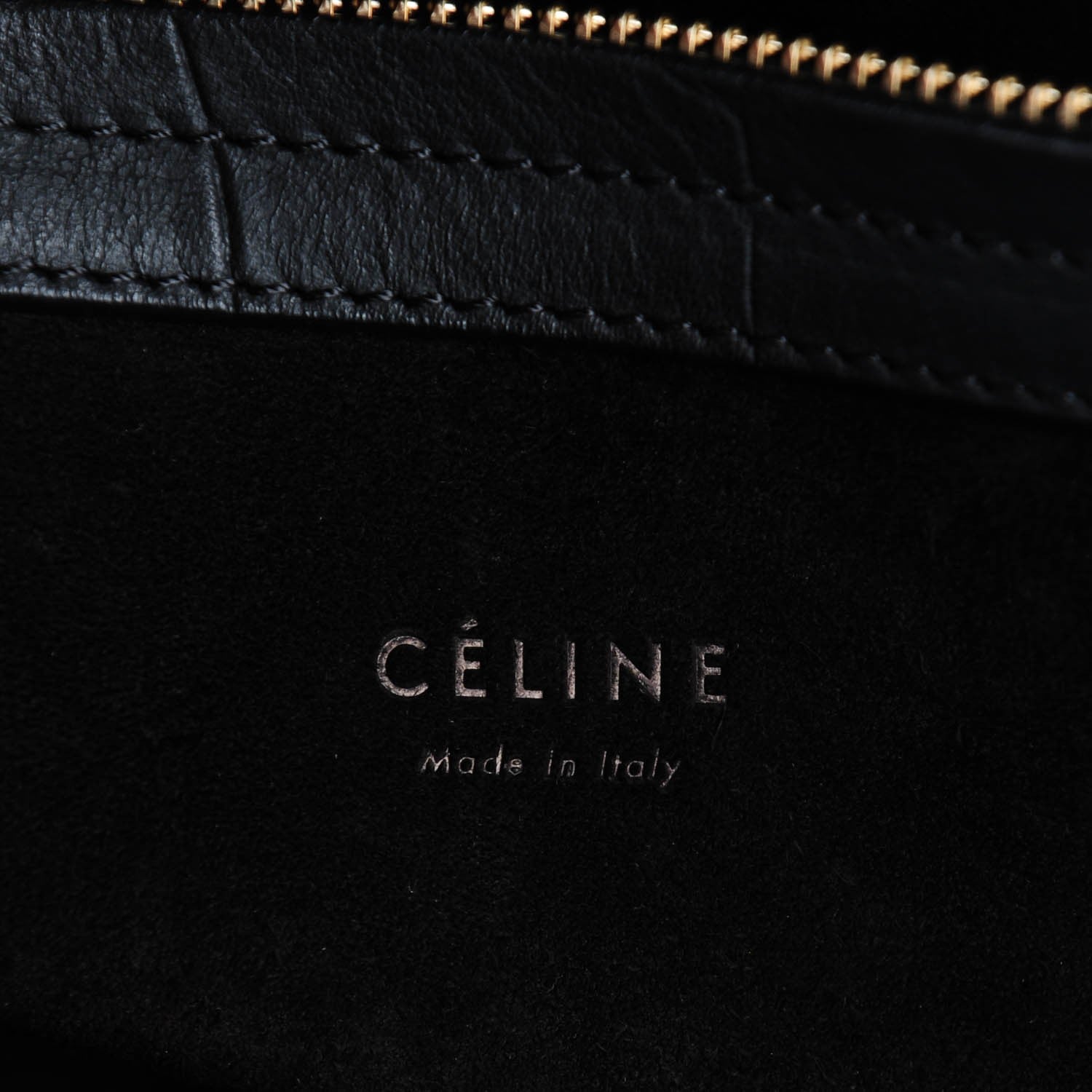 Celine Crocodile Embossed Calfskin Large Phantom Luggage Black 6 of 7
