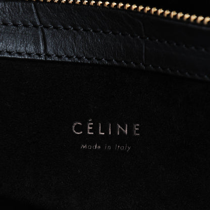 Celine Crocodile Embossed Calfskin Large Phantom Luggage Black 6 of 7