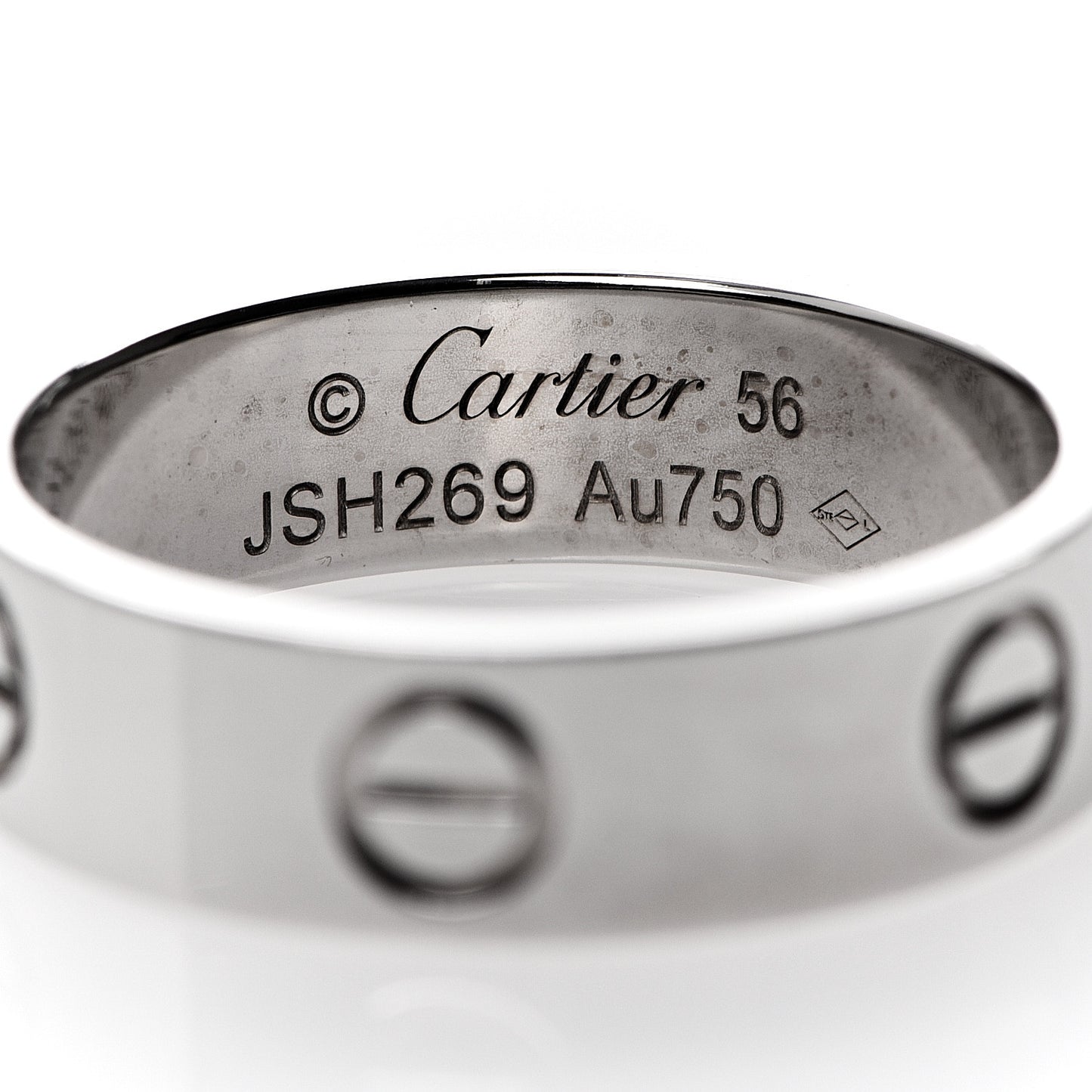 18K White Gold 5.5mm LOVE Ring 56 7.5