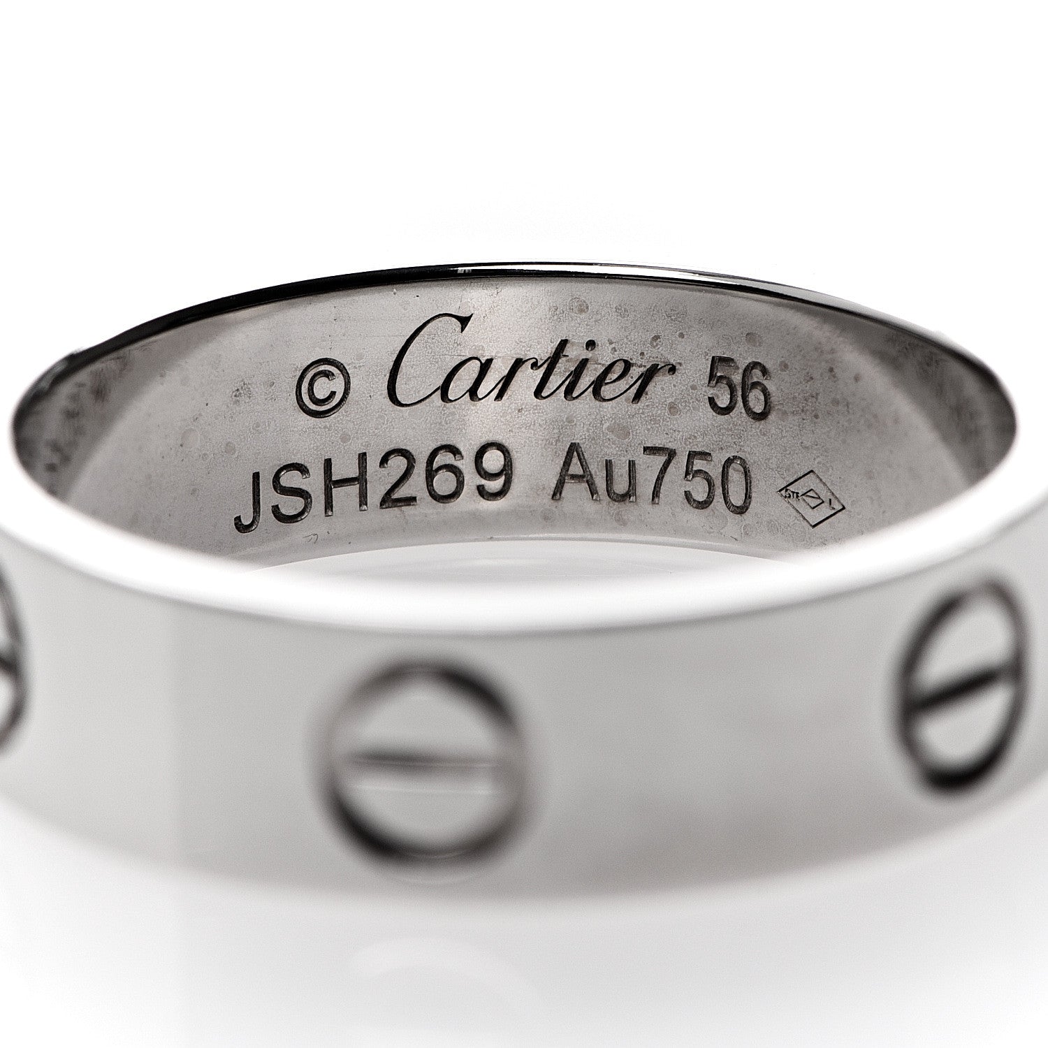 Cartier 18K White Gold 5.5mm LOVE Ring 56 7.5 3 of 4