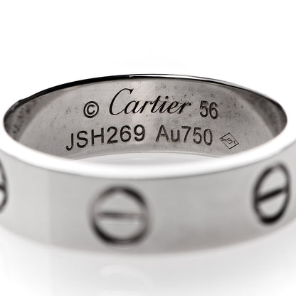 Cartier 18K White Gold 5.5mm LOVE Ring 56 7.5 3 of 4